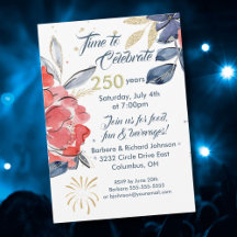 July 4th 250th USA Celebration Party Invitation