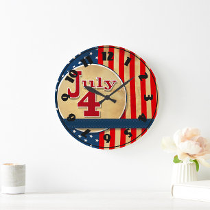 July 4th American Flag Clock