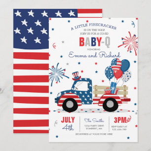 July 4th Baby Shower Baby-Q Baby Shower July BBQ Invitation