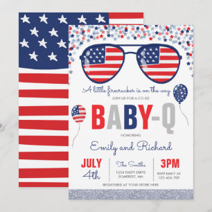 July 4th Baby Shower Baby-Q Baby Shower July BBQ Invitation