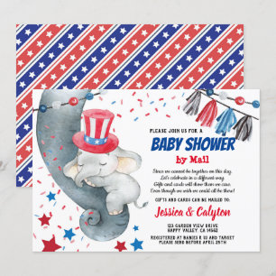 July 4th Baby Shower By Mail Invitation