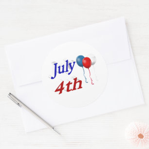 July 4th Balloons Classic Round Sticker