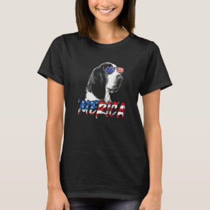 July 4th Basset Hound Merica American Flag Patriot T-Shirt