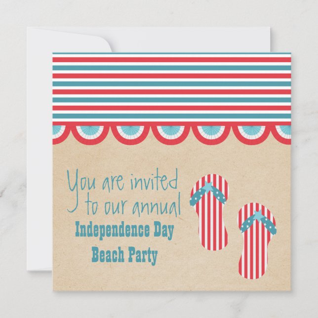 July 4th Beach Party Invite (Front)