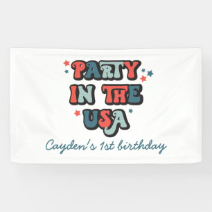 July 4th Birthday Party in the USA Banner