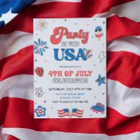 July 4th Birthday Party in the USA Invitation