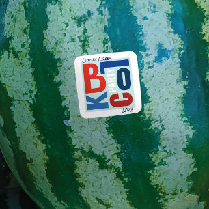 July 4th Block Fest Retro Type Neighbourhood Party Square Sticker