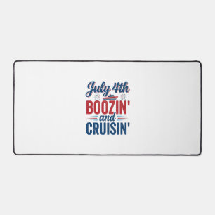 July 4th Boozin And Cruisin Vintage Boat Shirt_1 Desk Mat
