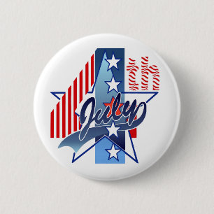 JULY 4th by SHARON SHARPE 6 Cm Round Badge