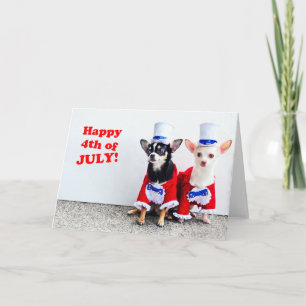 July 4th Chihuahua puppies Folded Holiday Card