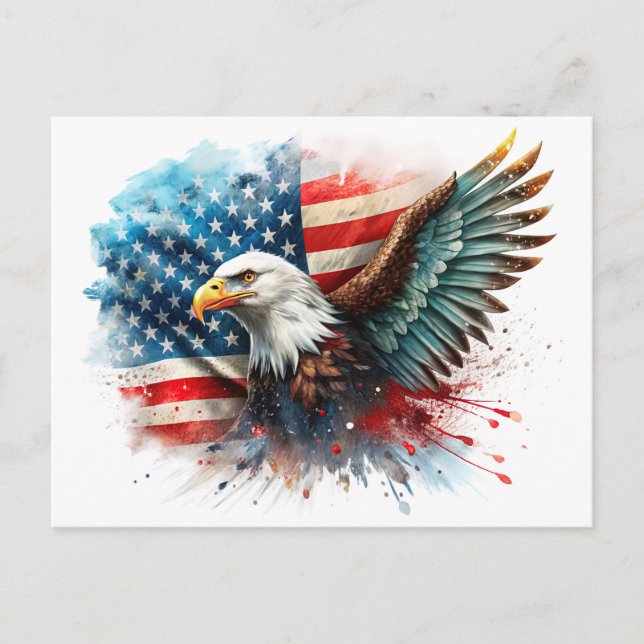 July 4th Eagle Holiday Postcard (Front)