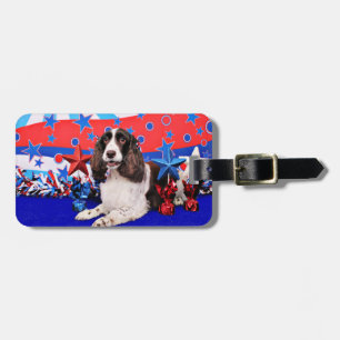 July 4th - English Springer Spaniel - Chloe Luggage Tag