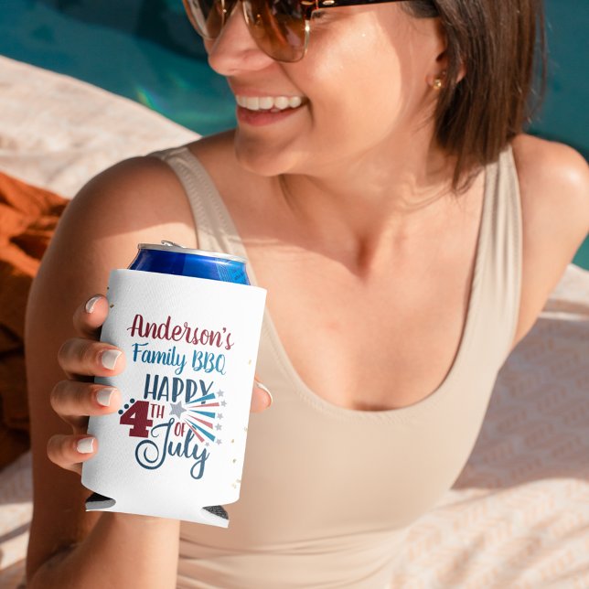 July 4th Family Picnic Backyard BBQ Can Cooler (Creator Uploaded)