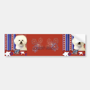 July 4th Firecracker - Bichon Frise Bumper Sticker