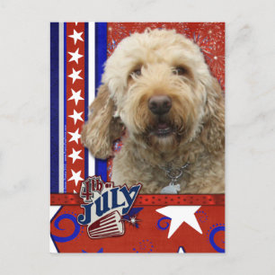 July 4th Firecracker - GoldenDoodle Postcard