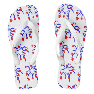July 4th Fireworks Flip Flops