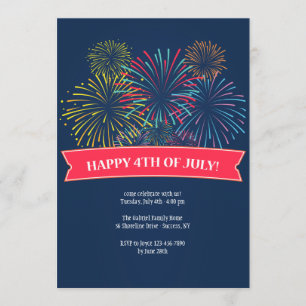 July 4th Fireworks Invitation