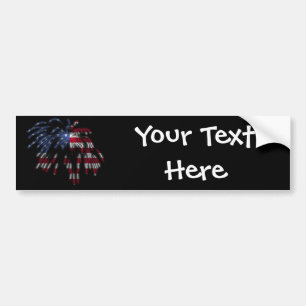 July 4th Fireworks & the American Flag in Lights Bumper Sticker
