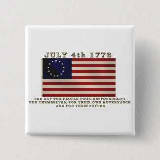July 4th Flag 15 Cm Square Badge