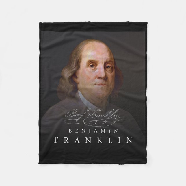 July 4th Founding Father Ben Benjamin Franklin Tee Fleece Blanket (Front)