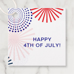 July 4th Gift Tags, Modern Fireworks Favour Tags