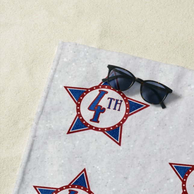 July 4th Glitter Beach Towel (In Situ)