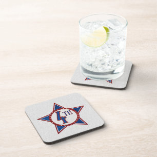 July 4th Glitter Coaster