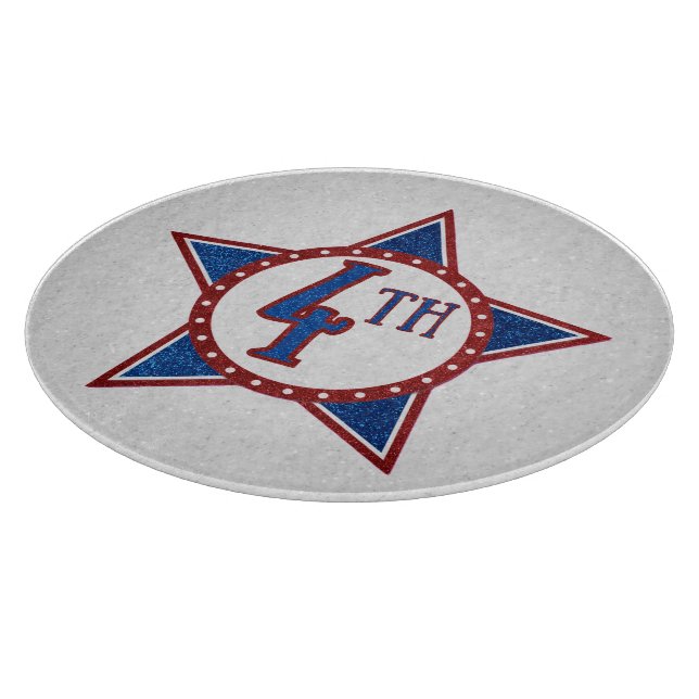July 4th Glitter Cutting Board (Corner)