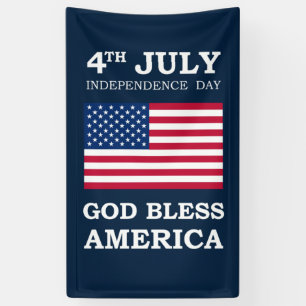 July 4th God Bless America Flag Banner