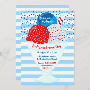 July 4th Ice Cream Party Invitation