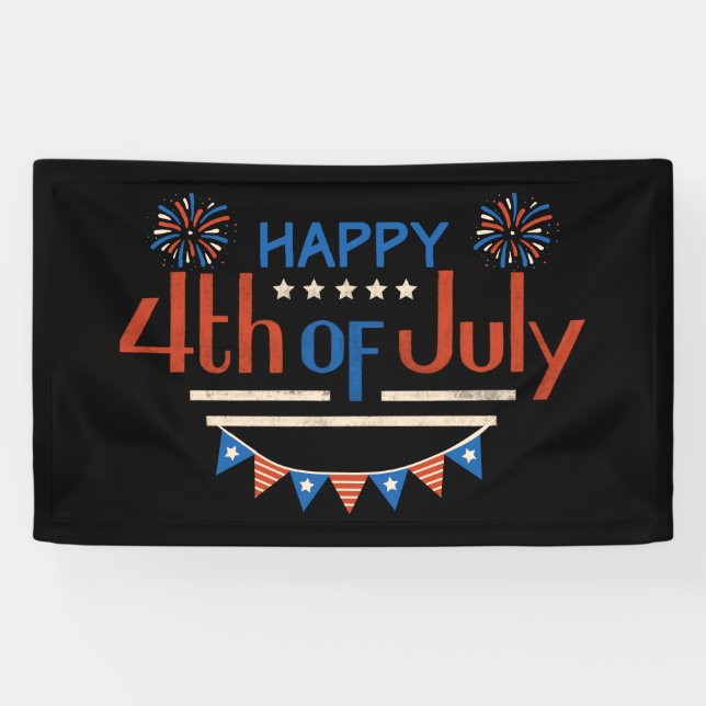 July 4th Independance Day 3x5 Vinyl Banner (Horizontal)