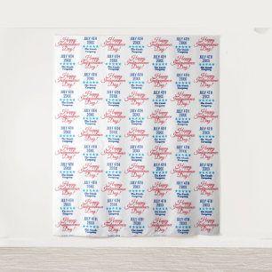 July 4th Independence Day Banner Step and Repeat Tapestry