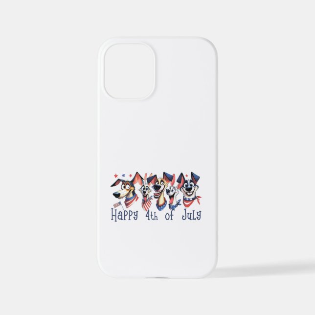 July 4th. Independence Day. Funny Dogs iPhone Case (Back)