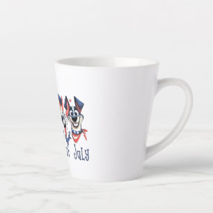 July 4th. Independence Day. Funny Dogs Latte Mug