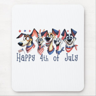 July 4th. Independence Day. Funny Dogs Mouse Mat