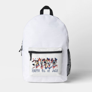 July 4th. Independence Day. Funny Dogs Printed Backpack