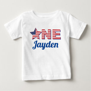 July 4th Independence Day ONE 1st Birthday Baby T-Shirt