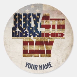July 4th Independence Day V1.0 Classic Round Stick Classic Round Sticker