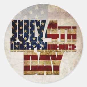 July 4th Independence Day V1.0 Classic Round Sticker
