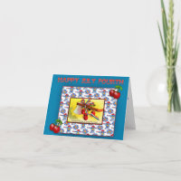 July 4th Independence day vintage card template