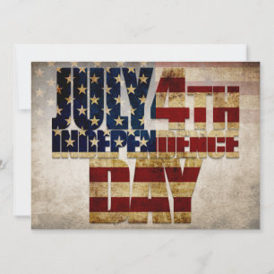 July 4th Independence Day Vintage Flag Design
