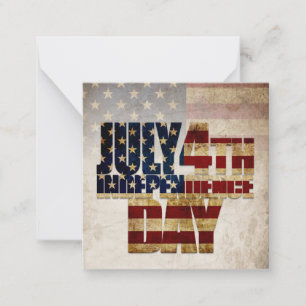 July 4th Independence Day Vintage Flag Design Card