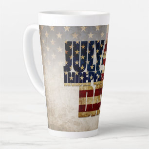 July 4th Independence Day Vintage Flag Design Latte Mug