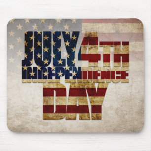July 4th Independence Day Vintage Flag Design Mouse Mat