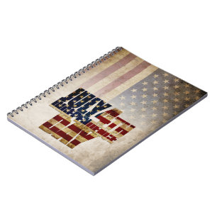 July 4th Independence Day Vintage Flag Design Notebook