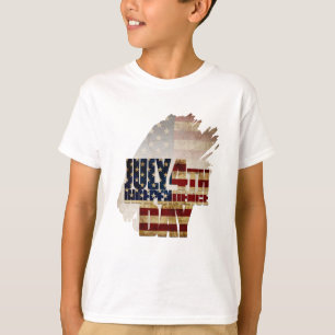 July 4th Independence Day Vintage Flag Design T-Shirt