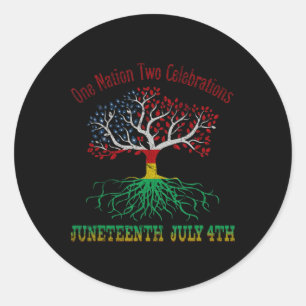 July 4th Juneteenth America Freedom Usa Independen Classic Round Sticker
