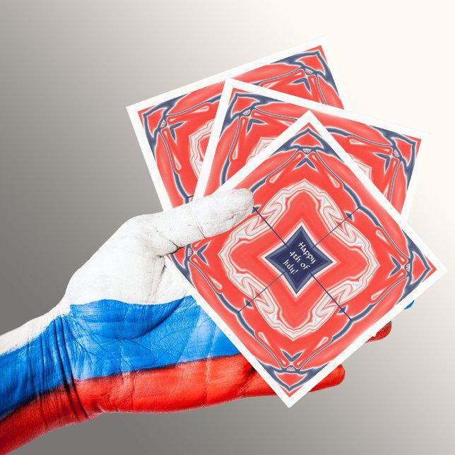 July 4th Kaleidoscope Red White Blue Napkin (Creator Uploaded)
