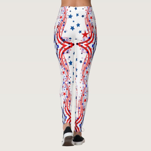 JULY 4th LEGGINGS Stars and Stripes Parade Pants (Back)