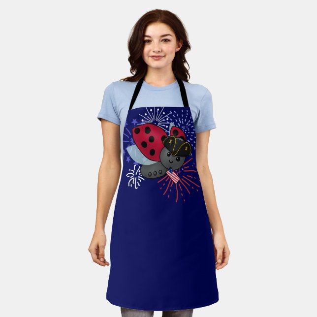 July 4th Minuteman Ladybug Apron (Worn)